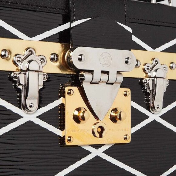 Louis Vuitton Black/White Electric Epi Leather Malletage Petite Malle Bag - Picture 6 of 12